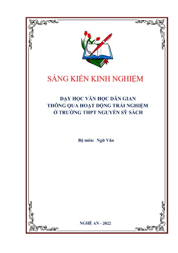 SKKN Dạy học văn học dân gian thông qua hoạt động trải nghiệm ở Trường THPT Nguyễn Sỹ Sách