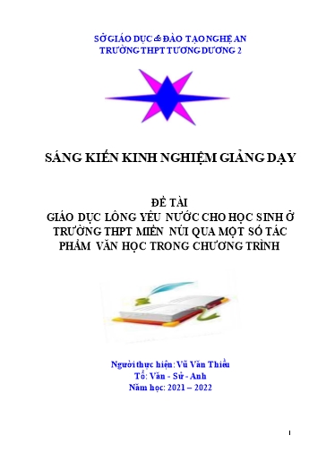 SKKN Giáo dục lòng yêu nước cho học sinh ở Trường THPT miền núi qua một số tác phẩm văn học trong chương trình