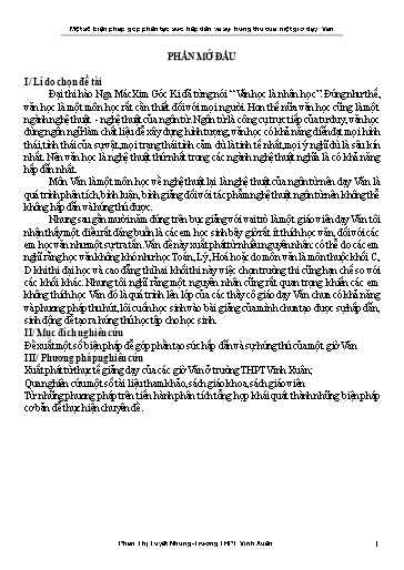 SKKN Một số biện pháp góp phần tạo sức hấp dẫn và sự hứng thú của một giờ dạy Văn tại Trường THPT Vinh Xuân
