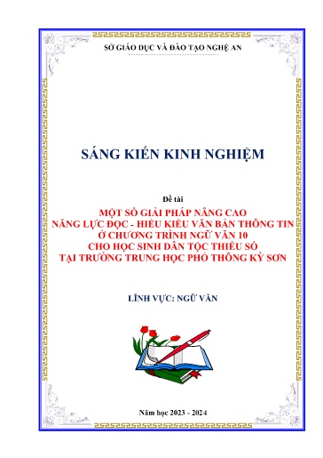 SKKN Một số giải pháp nâng cao năng lực đọc - Hiểu kiểu văn bản thông tin ở chương trình Ngữ Văn 10 cho học sinh dân tộc thiểu số tại Trường THPT Kỳ Sơn