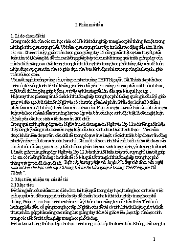 SKKN Một số phương 1 pháp rèn luyện kỹ năng viết đoạn văn nghị luận xã hội cho học sinh Lớp 12 trong tiết ôn thi tốt nghiệp ở Trường THPT Nguyễn Tất Thành