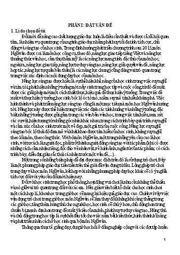 SKKN Phát huy năng lực sáng tạo cho học sinh Lớp 11 trong hoạt động luyện tập và vận dụng khi dạy đọc hiểu văn bản thông qua hình thức trò chơi ở môn Ngữ Văn GDTX