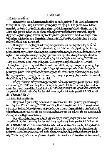 SKKN Sử dụng phương pháp nghiên cứu, đàm thoại, thuyết trình để phát triển năng lực học sinh trong dạy học Ngữ Văn qua tiết 90 “Chiếu dời đô”(Ngữ văn 8-Tập 2)